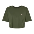 thumbnail image 1 of Dalix Cappuccino Embroidered Cotton Relaxed Fit Flowy Short Sleeve Crewneck Tee Shirt Womens in Military Green 2XL XX-Large, 1 of 5