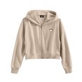 thumbnail image 1 of Dalix Cappuccino Embroidered Fleece Cropped Zip Hoodie Cold Fall Winter Womens in Tan L Large, 1 of 5