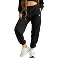 thumbnail image 1 of Dalix Cappuccino Embroidered Jogger Pant Soft Fleece Relaxed Fit Lounge Womens in Black M Medium, 1 of 5
