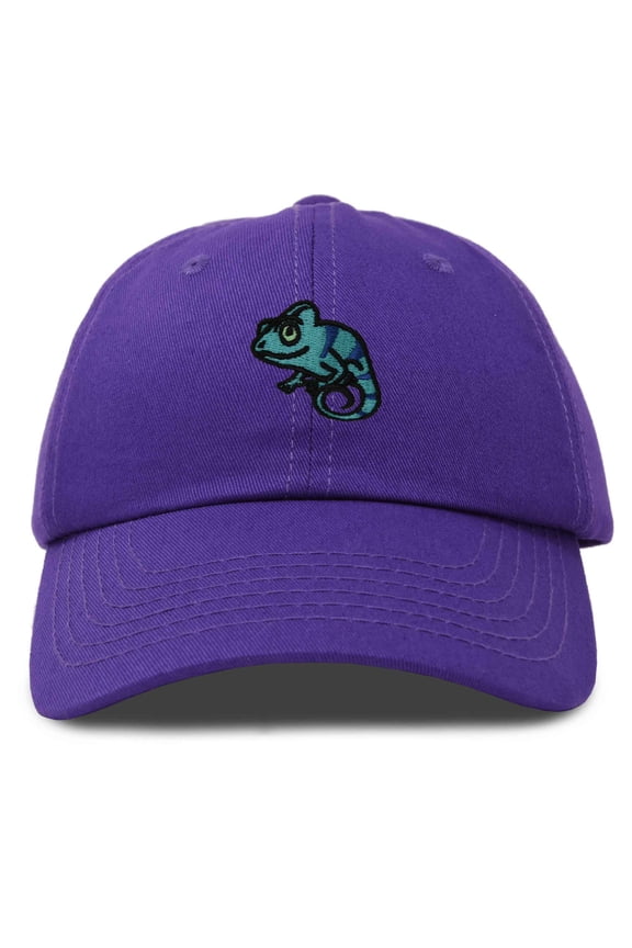 Chameleon Cap Embroidered Mens Cotton Dad Hat Baseball Hat in Purple