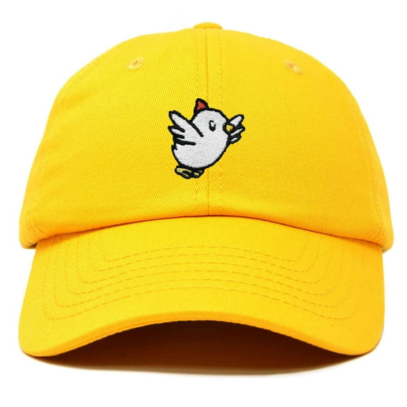 Dalix Chicken Embroidered Cotton Baseball Hat Adjustable Dad Cap Womens in Gold