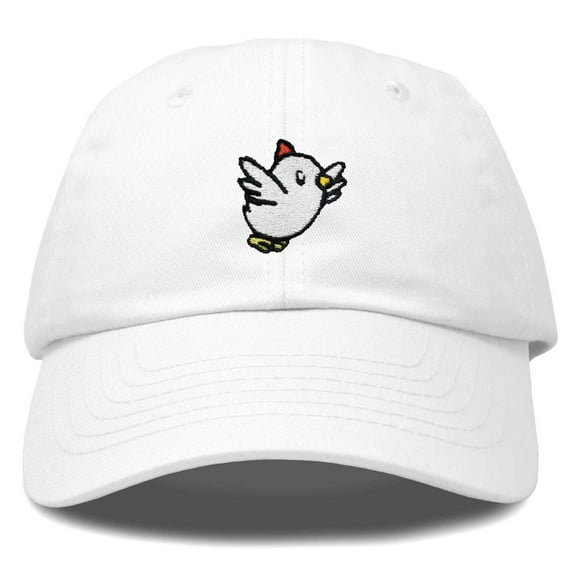 Dalix Chicken Embroidered Cotton Baseball Hat Adjustable Dad Cap Womens in White