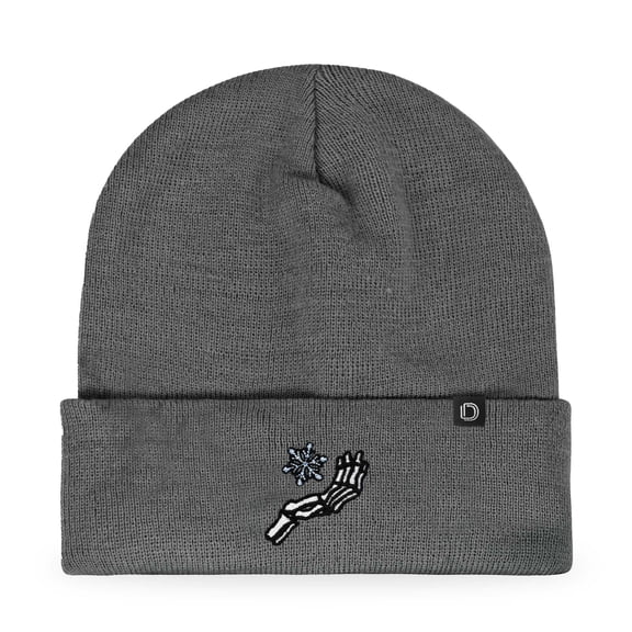 Dalix Chill Touch Embroidered Skeleton Winter Beanie Hat Knit Cap Cold Weather Mens in Asphalt Gray