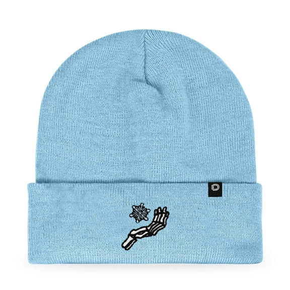 Dalix Chill Touch Embroidered Skeleton Winter Beanie Hat Knit Cap Cold Weather Mens in Baby Blue