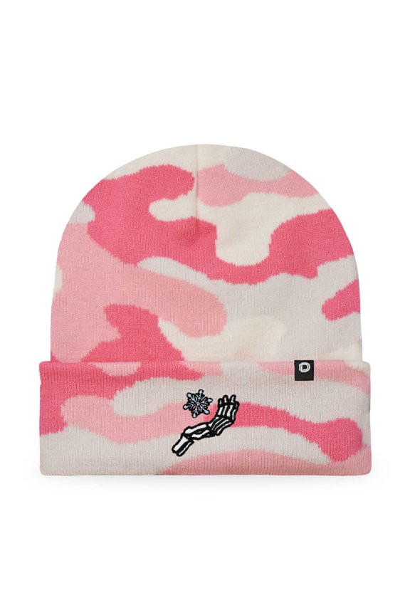 Chill Touch Embroidered Skeleton Winter Beanie Hat Knit Cap Cold Weather Mens in Pink Camo
