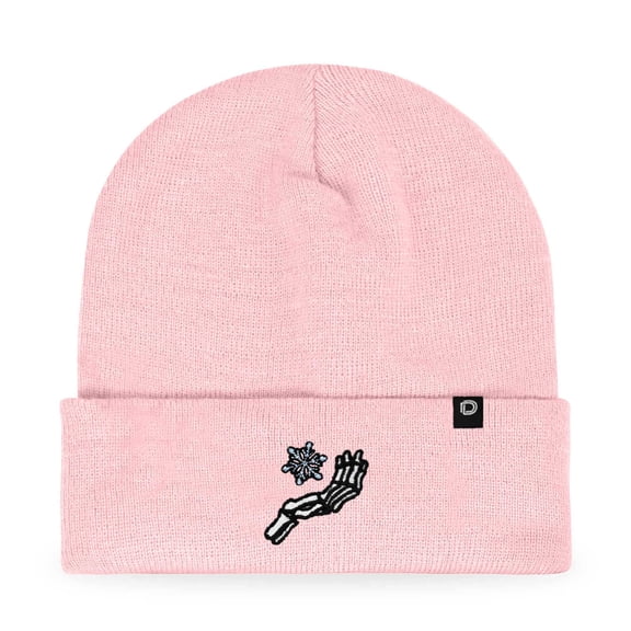 Dalix Chill Touch Embroidered Skeleton Winter Beanie Hat Knit Cap Cold Weather Mens in Pink