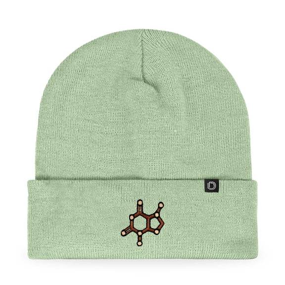 Dalix Chocolate Molecule Beanie Cap Dalix Chocolate Molecule Embroidered Beanie Hat Knit Cozy Cap Cold Weather Mens in Light Green