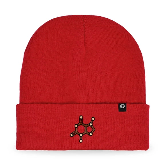 Dalix Chocolate Molecule Beanie Cap Dalix Chocolate Molecule Embroidered Beanie Hat Knit Cozy Cap Cold Weather Mens in Red