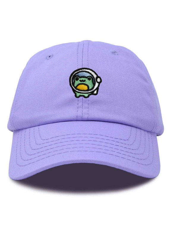 Cosmic Frog Embroidered Womens Cotton Dad Hat Baseball Cap Adjustable in Lavender