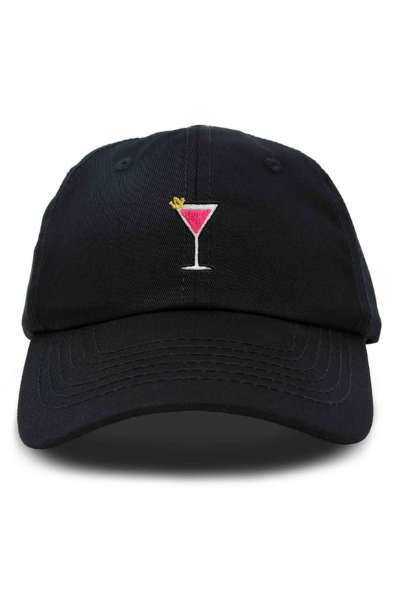 Cosmo Embroidered Cap Cotton Cosmopolitan Baseball Cute Cool Dad Hat Womens in Black