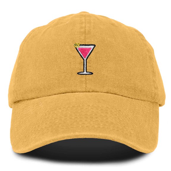 Dalix Cosmo Embroidered Cap Cotton Cosmopolitan Baseball Cute Cool Dad Hat Womens in Washed Gold