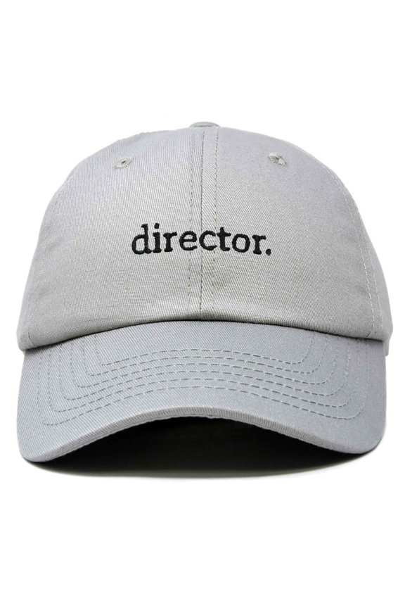 Director Embroidered Cotton Baseball Cap Adjustable Dad Hat Mens in Gray
