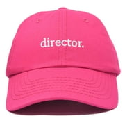 Dalix Director Embroidered Cotton Baseball Cap Adjustable Dad Hat Mens in Hot Pink