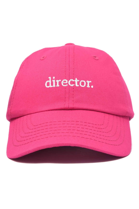 Director Embroidered Cotton Baseball Cap Adjustable Dad Hat Mens in Hot Pink