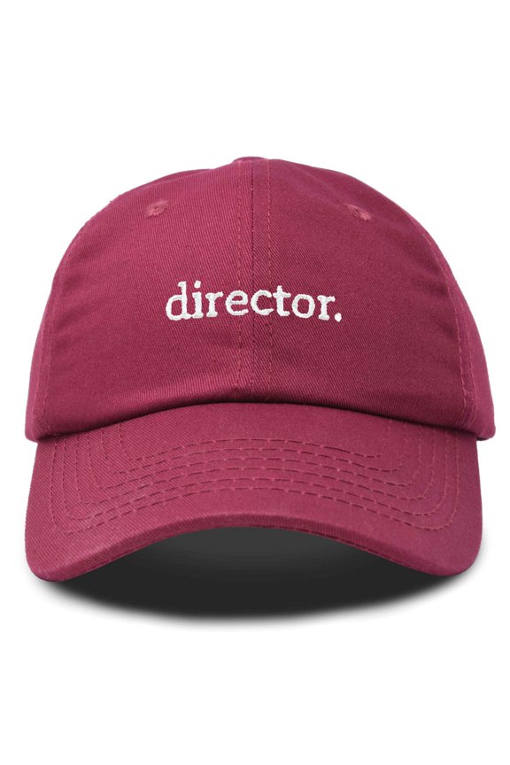Director Embroidered Cotton Baseball Cap Adjustable Dad Hat Mens in Maroon
