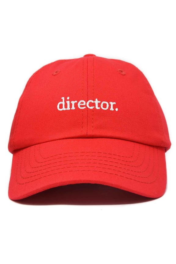 Director Embroidered Cotton Baseball Cap Adjustable Dad Hat Mens in Red