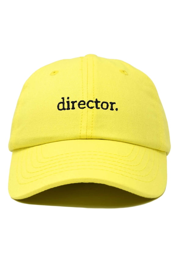 Director Embroidered Cotton Baseball Cap Adjustable Dad Hat Mens in Yellow