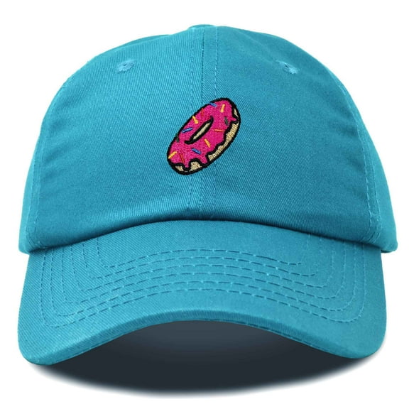 Dalix Donut Embroidered Mens Cotton Dad Hat Baseball Cap in Teal