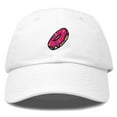 thumbnail image 1 of Dalix Donut Embroidered Mens Cotton Dad Hat Baseball Cap in White, 1 of 5