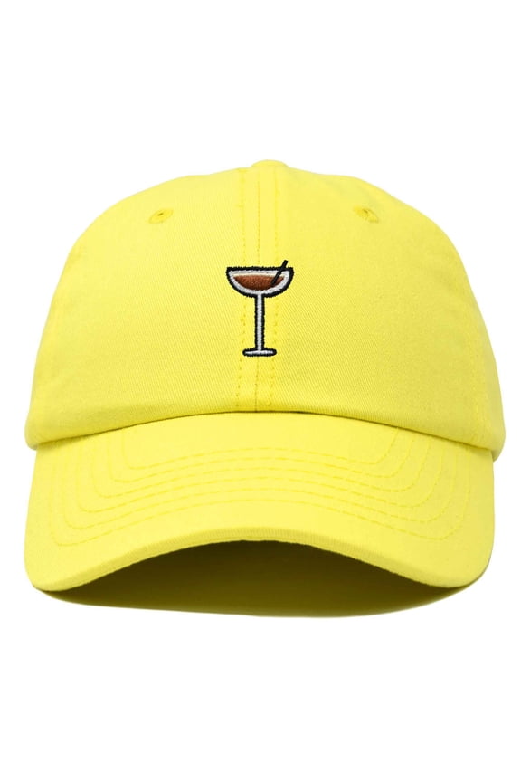 Espresso Martini Embroidered Cap Cotton Baseball Cute Cool Dad Hat Womens in Yellow