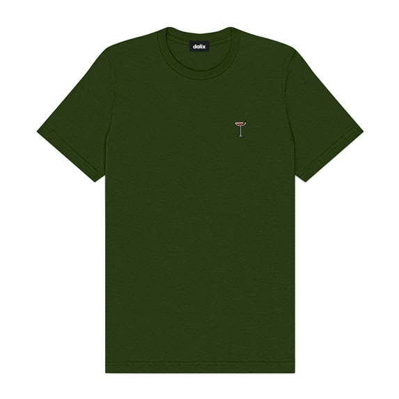 Dalix Espresso Martini Midweight Soft Tee Short Sleeve Cotton Shirt Summer Mens in Olive XL X-Large