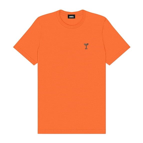 Dalix Espresso Martini Midweight Soft Tee Short Sleeve Cotton Shirt Summer Mens in Orange S Small