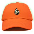 thumbnail image 1 of Dalix Fire Embroidered Lit Flame Dad Hat Cotton Baseball Cap Adjustable Mens in Orange, 1 of 5