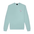 thumbnail image 1 of Dalix Flamingo Embroidered Fleece Crewneck Long Sleeve Sweatshirt Mens in Heather Blue Lagoon S Small, 1 of 5