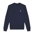 thumbnail image 1 of Dalix Flamingo Embroidered Fleece Crewneck Long Sleeve Sweatshirt Mens in Heather Navy L Large, 1 of 5