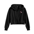 thumbnail image 1 of Dalix Flamingo Embroidered Fleece Cropped Zip Hoodie Cold Fall Winter Womens in Black 2XL XX-Large, 1 of 5