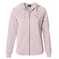 thumbnail image 1 of Dalix Flamingo Embroidered Fleece Zip Washed Hoodie Cold Fall Winter Women in Blush S Small, 1 of 5
