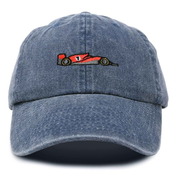 Dalix Formula Racing Car Embroidered Cap Cotton Baseball Summer Cool Dad Hat Mens in Washed Navy Blue