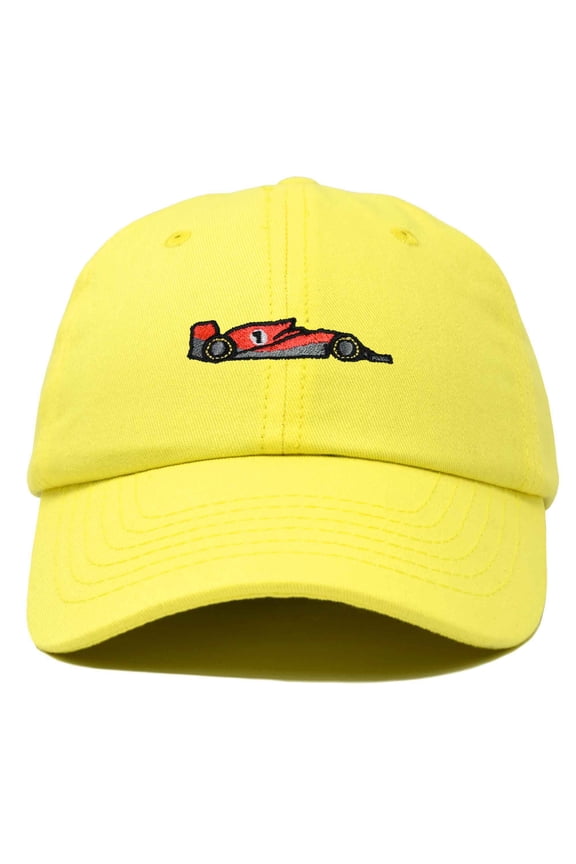 Formula Racing Car Embroidered Cap Cotton Baseball Summer Cool Dad Hat Mens in Yellow