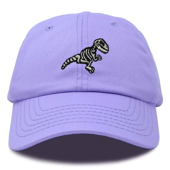 Dalix Fossil Embroidered Dinosaur T Rex Cotton Dad Hat Baseball Cap Adjustable Mens in Lavender