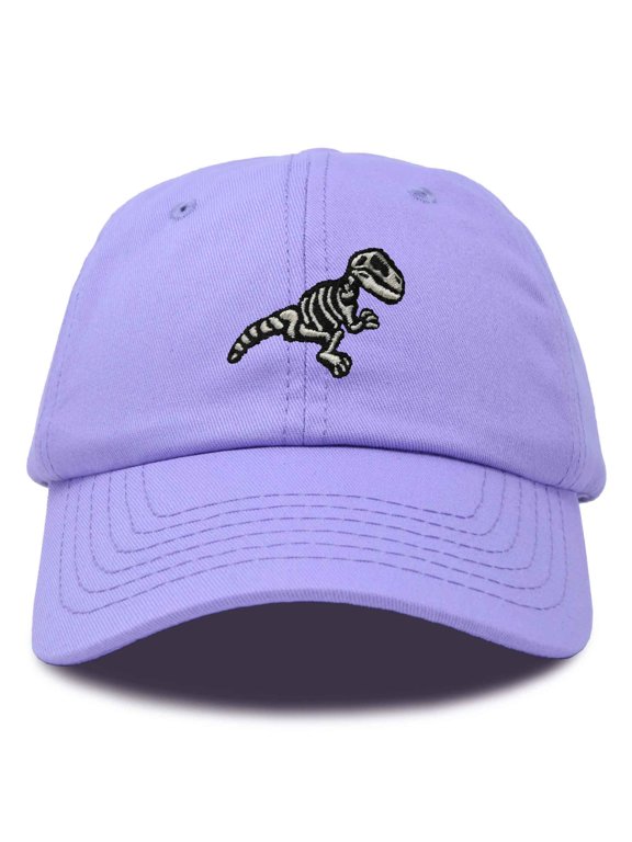 Fossil Embroidered Dinosaur T Rex Cotton Dad Hat Baseball Cap Adjustable Mens in Lavender