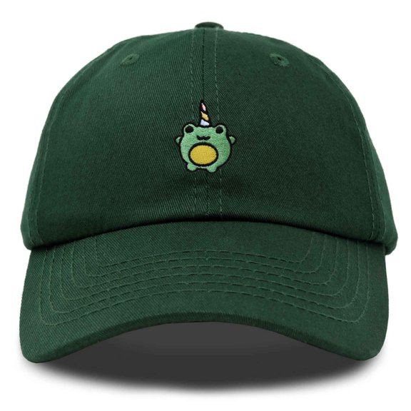 Dalix Froggy Unicorn Embroidered Cotton Dad Hat Baseball Cap Adjustable Mens Womens in Dark Green