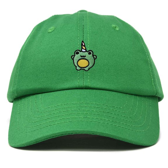 Dalix Froggy Unicorn Embroidered Cotton Dad Hat Baseball Cap Adjustable Mens Womens in Kelly Green