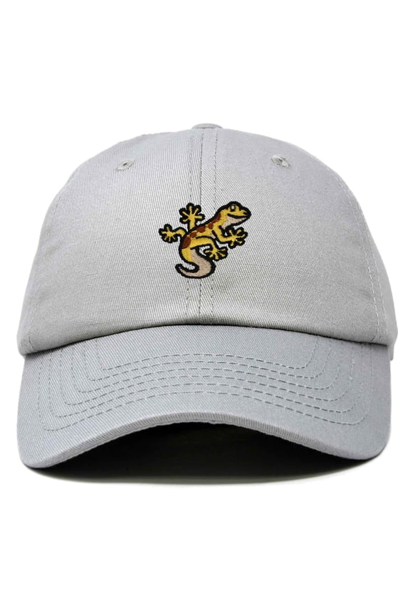 Gecko Cap Embroidered Mens Cotton Dad Hat Baseball Hat in Gray