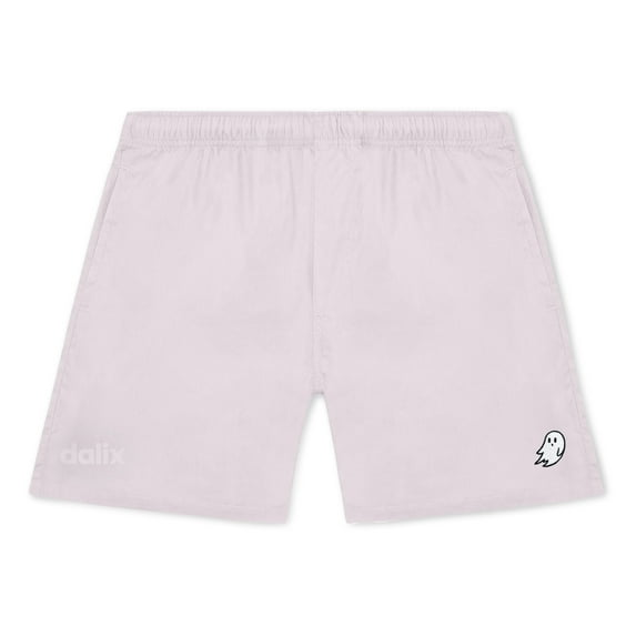 Dalix Ghost Beach Short Embroidered Casual Pocket Mesh Drawcord Waist Mens in Orchid XL X-Large