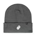 thumbnail image 1 of Dalix Ghost Embroidered Beanie Hat Knit Cap Cold Weather Womens in Asphalt Gray, 1 of 5
