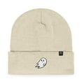 thumbnail image 1 of Dalix Ghost Embroidered Beanie Hat Knit Cap Cold Weather Womens in Beige, 1 of 5