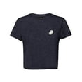 thumbnail image 1 of Dalix Ghost Embroidered Cropped Flowy Soft Cotton Short Sleeve T Shirt Womens in Heather Navy S Small, 1 of 5
