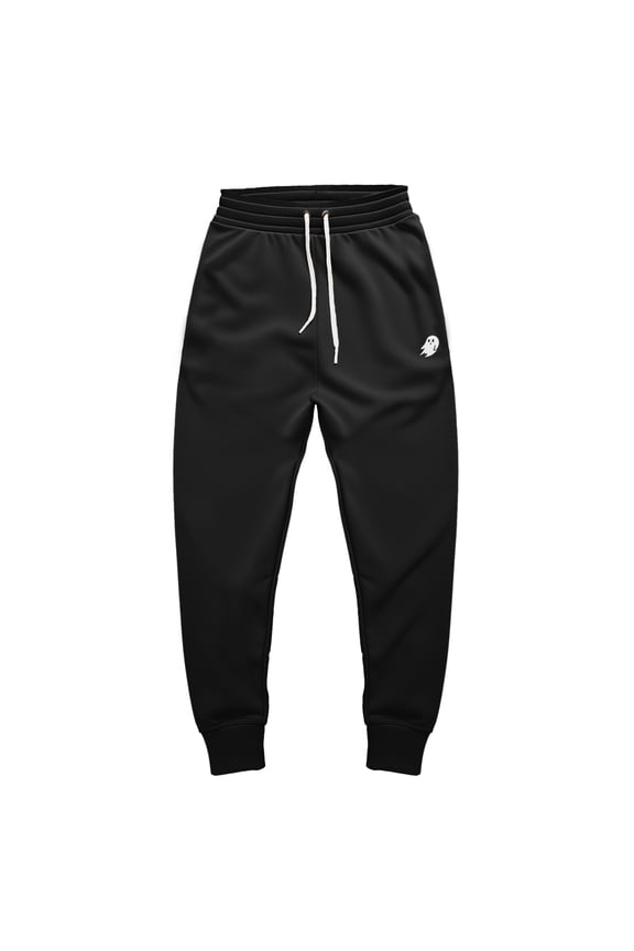 Ghost Embroidered Fleece Jogger Cuff Sweatpant Sweats Soft Warm Mens in Black 2XL XX-Large