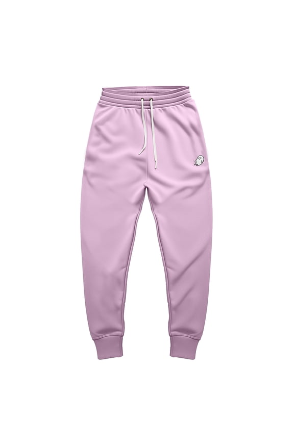 Ghost Embroidered Fleece Jogger Cuff Sweatpant Sweats Soft Warm Mens in Lavender S Small