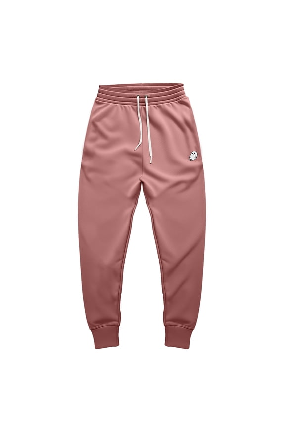 Ghost Embroidered Fleece Jogger Cuff Sweatpant Sweats Soft Warm Mens in Mauve 2XL XX-Large