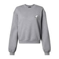 thumbnail image 1 of Dalix Ghost Embroidered Fleece Relaxed Boxy Fit Long Sleeve Crewneck Sweatshirt Womens in Heather Gray XL X-Large, 1 of 5