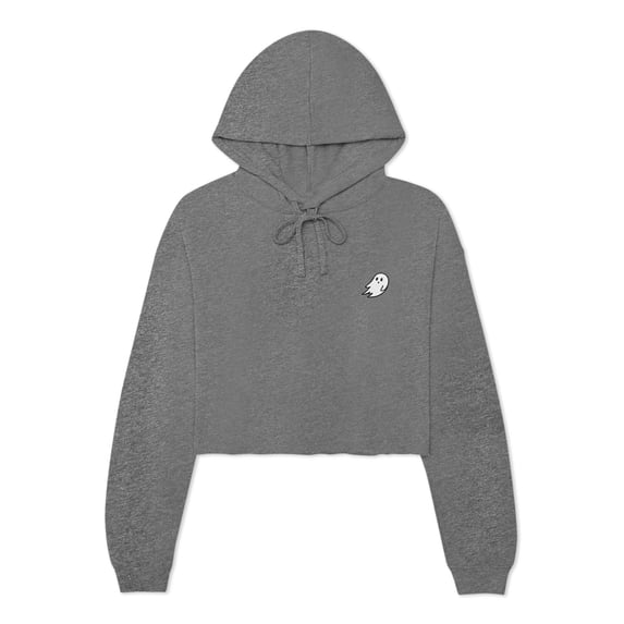 Dalix Ghost Embroidered Fleece Zip Hoodie Cold Fall Winter Women in Deep Heather L Large