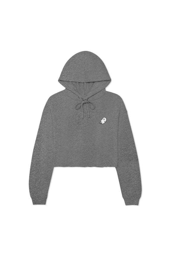 Ghost Embroidered Fleece Zip Hoodie Cold Fall Winter Women in Deep Heather S Small