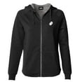 thumbnail image 1 of Dalix Ghost Embroidered Fleece Zip Washed Hoodie Cold Fall Winter Women in Black XS X-Small, 1 of 5