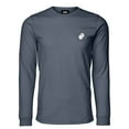thumbnail image 1 of Dalix Ghost Embroidered Long Sleeve Tee Lightweight Soft Cotton Shirt Mens in Vintage Navy 2XL XX-Large, 1 of 5